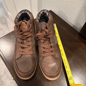 Magellan Men's Brown Leather High-Top Casual Sneakers